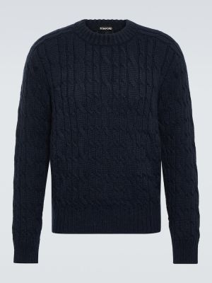 Jersey de lana de punto de tela jersey Tom Ford azul