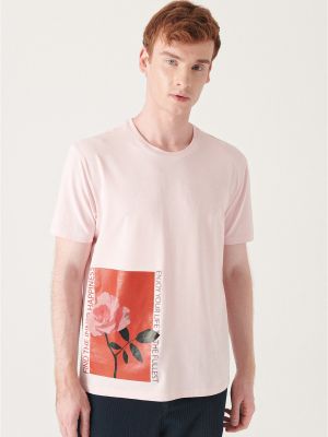 Kokvilnas polo krekls ar apdruku Avva rozā
