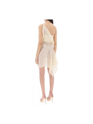 Sukienka mini koronkowa drapowana Dsquared2 biała