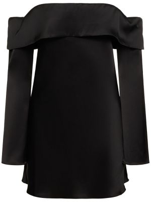 Saténové mini šaty Reformation černé
