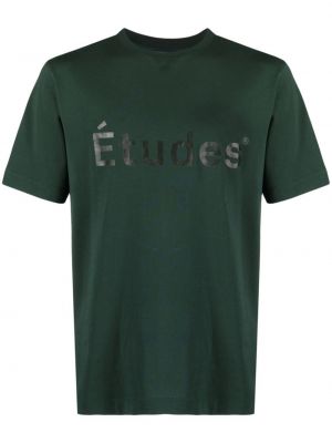 Памучна тениска Etudes зелено