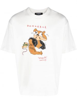 Kokvilnas t-krekls ar apdruku Domrebel balts