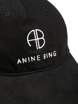 Siuvinėtas kepurė su snapeliu Anine Bing juoda