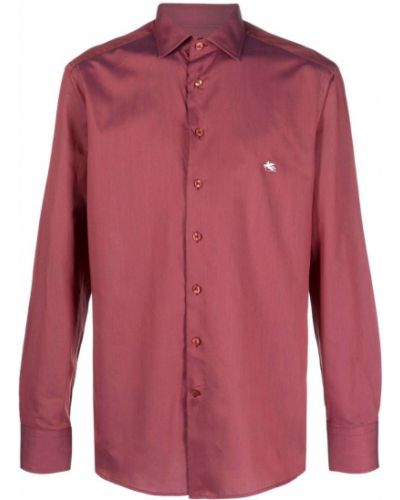 Camisa con bordado con botones Etro rojo