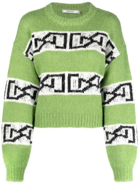 Garš džemperis ar apaļu kakla izgriezumu Gestuz zaļš