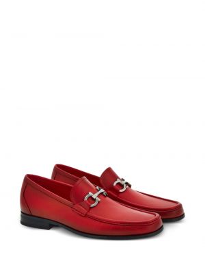 Nahast loafer-kingad Ferragamo punane