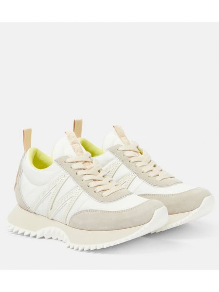 Sneakers in pelle scamosciata Moncler bianco