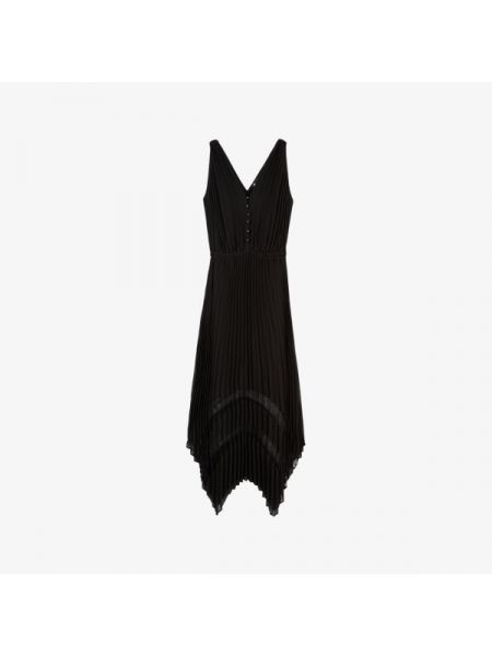 Кружевное плиссированное платье миди с v-образным вырезом The Kooples черное