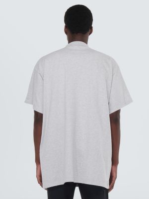 Džerzej bavlnené tričko s výšivkou Balenciaga sivá
