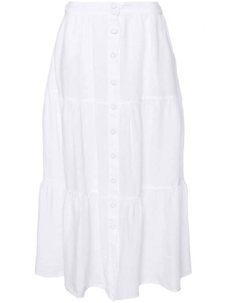 Lněné midi sukně 120% Lino bílé