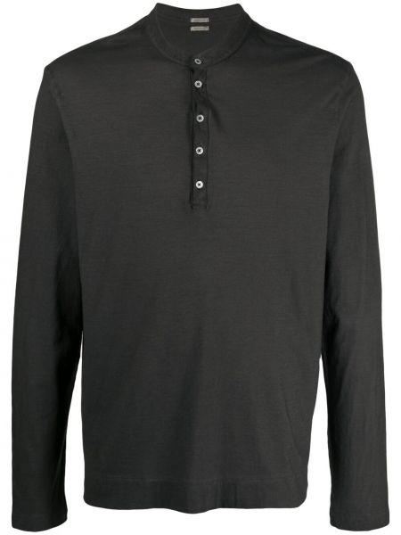 Camiseta con botones Massimo Alba negro