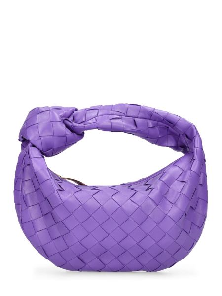 Bolso clutch de cuero Bottega Veneta violeta