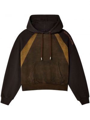 Pamučna hoodie s kapuljačom s printom Eckhaus Latta smeđa