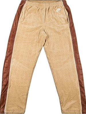 Велюровые брюки Supreme коричневые