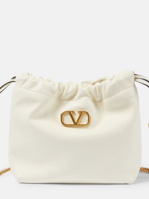 Kožená kabelka Valentino Garavani biela