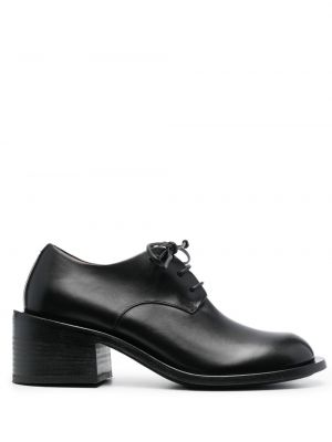 Nėriniuotos oksfordo batai su raišteliais ant kulniuko Marsell juoda