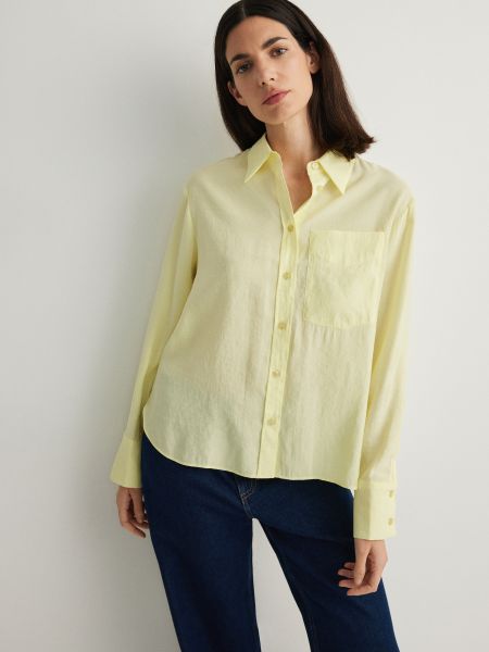 Рубашка из модала Reserved желтая
