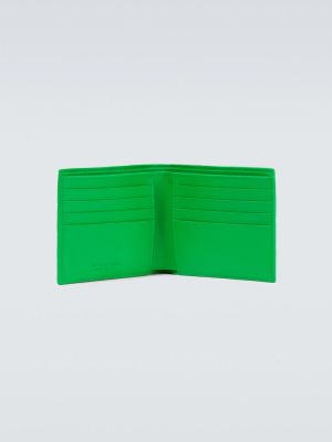 Bőr bőr pénztárca Bottega Veneta zöld
