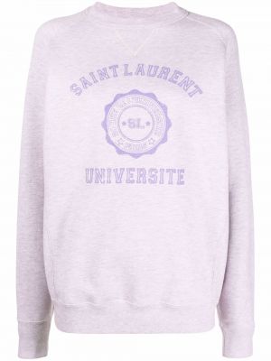 Oversize pullover mit print Saint Laurent lila