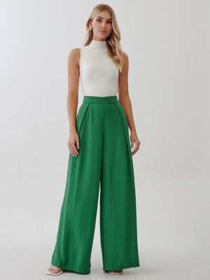 Широки панталони тип „марлен“ Tussah зелено