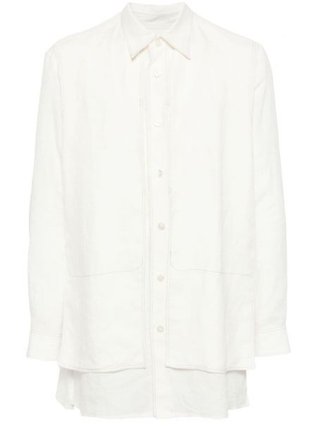 Ленена риза Yohji Yamamoto бяло