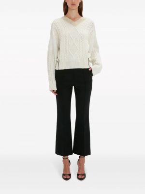 Vilnas džemperis ar v veida izgriezumu Victoria Beckham balts