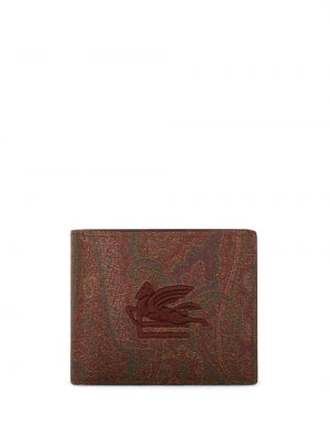 Πορτοφόλι με σχέδιο paisley ζακάρ Etro καφέ