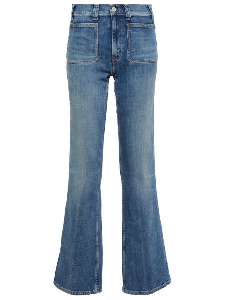 Zvonové džíny s vysokým pasem Polo Ralph Lauren modré