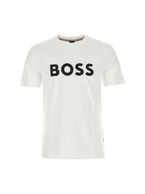 Koszulka bawełniana Boss biała