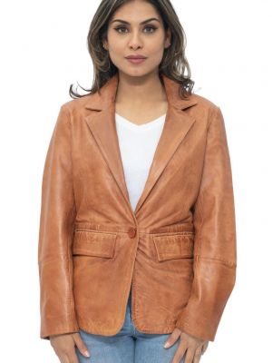 Кожаный пиджак Infinity Leather коричневый