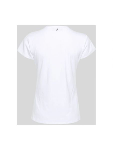 Koszulka z nadrukiem z kryształkami Twinset biała