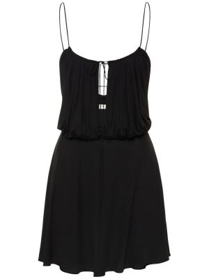 Viszkóz mini ruha Saint Laurent fekete