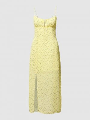 Sukienka midi z nadrukiem z siateczką Review żółta