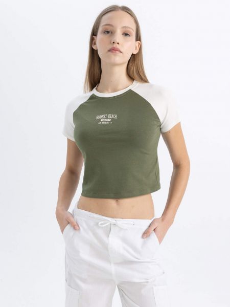 Slim fit t-krekls ar īsām piedurknēm Defacto