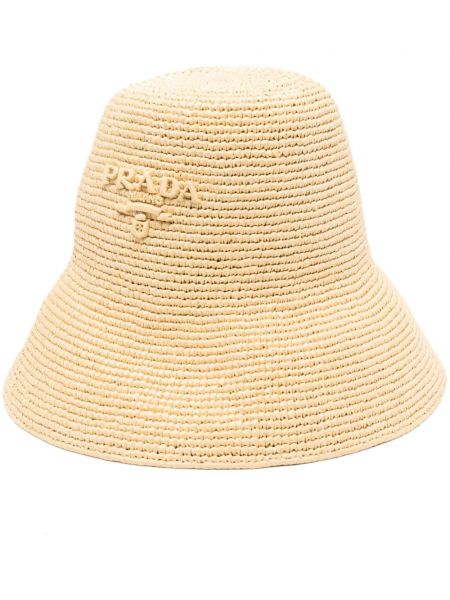Mütze mit stickerei Prada beige