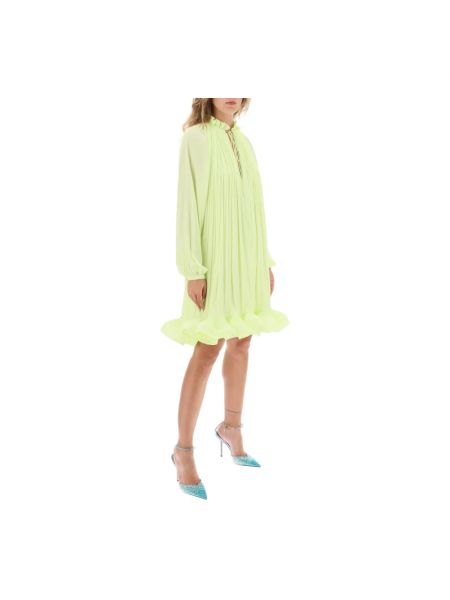 Sukienka mini z falbankami Lanvin zielona