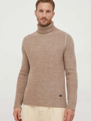 Sweter wełniany Joop! brązowy