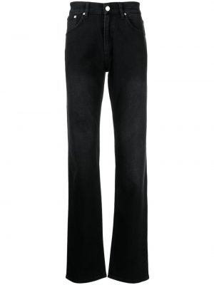 Straight fit džíny s vysokým pasem Trussardi černé