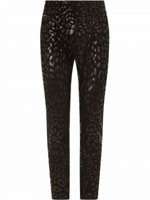 Leopard trykt slank skinny jeans Dolce & Gabbana svart