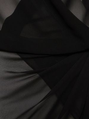 Drapírozott hosszú ruha Mônot fekete