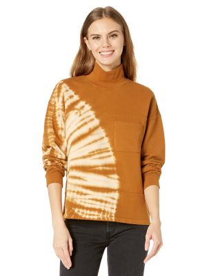 Хлопковый пуловер с карманами Madewell коричневый