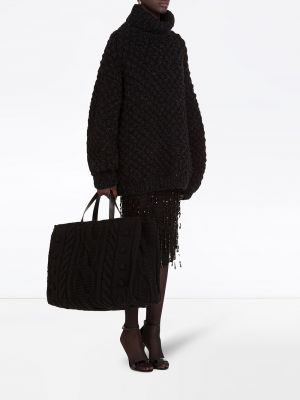 Zīmuļveida svārki ar pērlītēm Dolce & Gabbana melns