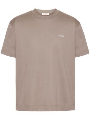 Kokvilnas t-krekls ar apdruku Valentino Garavani brūns
