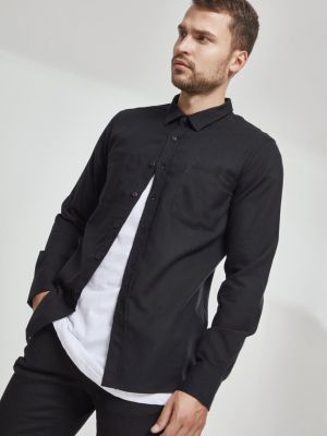 Flanel srajca s karirastim vzorcem Urban Classics črna
