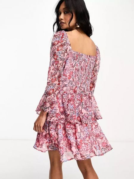Платье мини в цветочек с принтом French Connection розовое