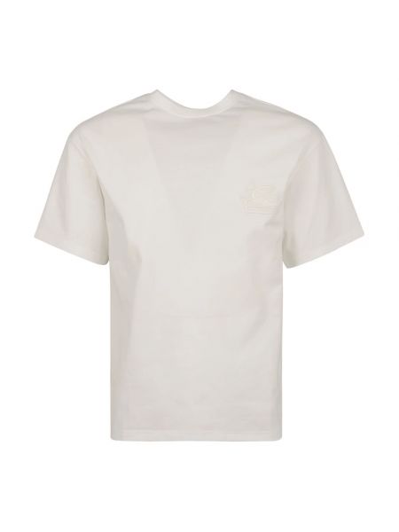 Haftowana koszulka bawełniana Etro biała