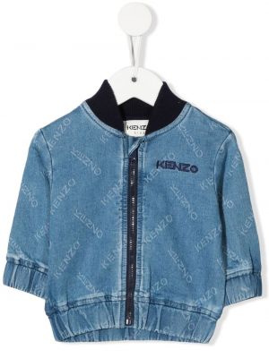 Джинсовая куртка с вышивкой Kenzo Kids, синяя