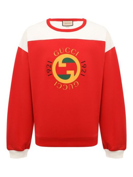 Хлопковый свитшот Gucci красный