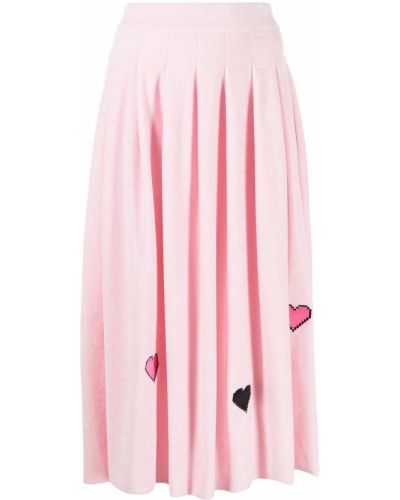 Plisované sukně se srdcovým vzorem Natasha Zinko růžové