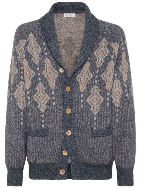 Cardigan en tricot Brunello Cucinelli bleu